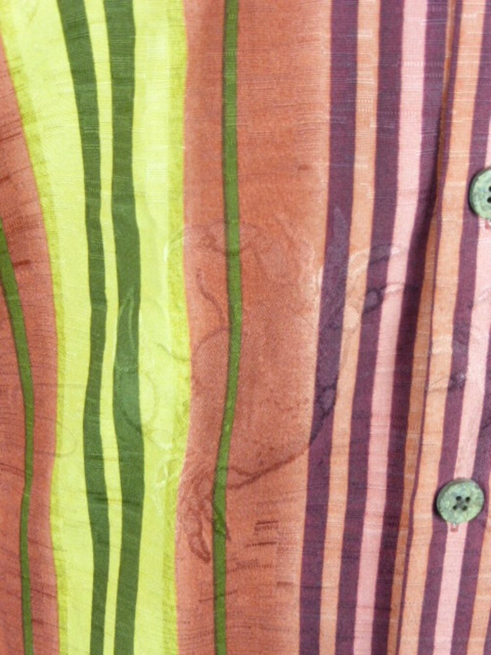 TOMMY BAHAMA vertical stripe silk hawaiian shirt L - Picture 4 of 5